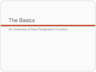 Paragraph Structure for IELTS | PPT