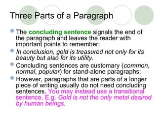 paragraph structure for english in composition | PPT