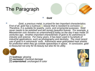 paragraph structure for english in composition | PPT