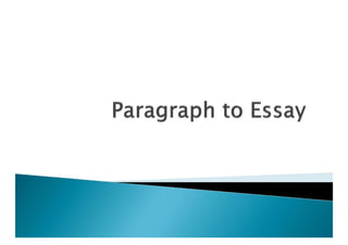 Paragraph To Essay