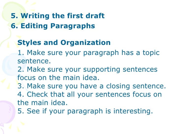 Focus on writing paragraphs and essays