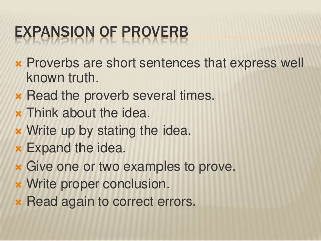 How to write a proverb
