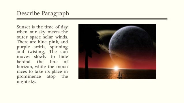 creative writing description of a sunset