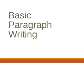Basic
Paragraph
Writing
 