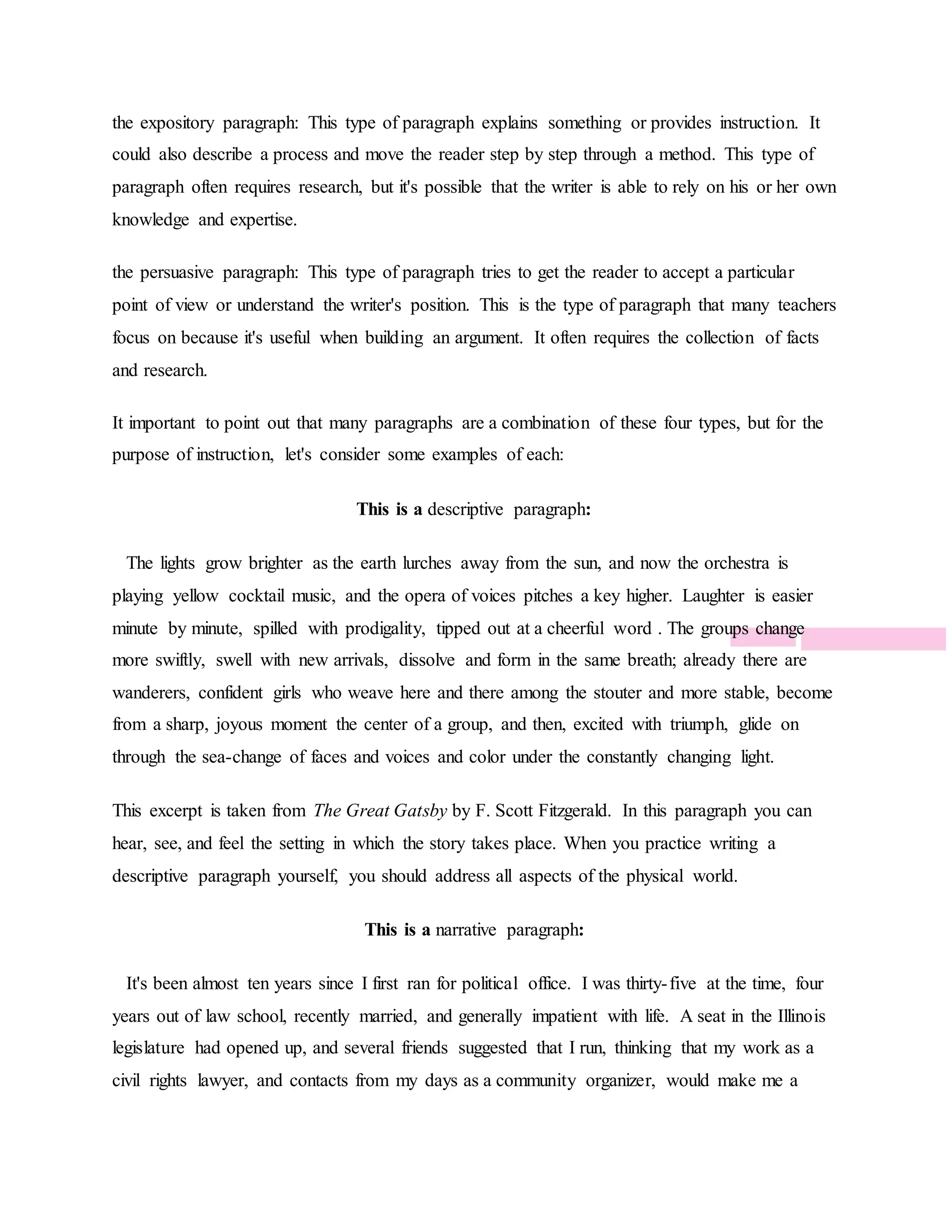 Paragraph writing | DOCX