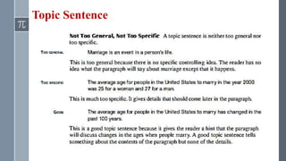 Topic Sentence
 