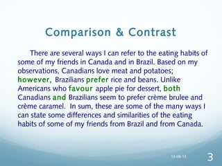 😱 Example of paragraph using comparison and contrast. Comparing and ...
