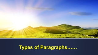 Types of Paragraphs……
 