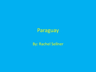 Paraguay

By: Rachel Sellner
 