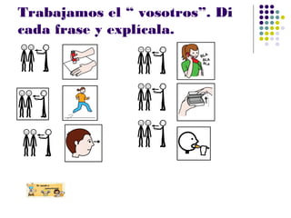 Trabajamos el “ vosotros”. Di
cada frase y explícala.
 