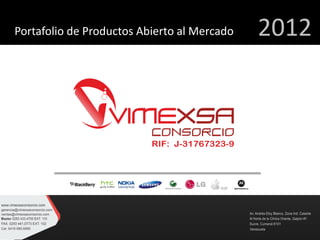 Portafolio de Productos Abierto al Mercado   2012
 
