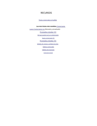 RECURSOS
Títulos comerciales en Audible
Lea más títulos más vendidos: Comerciante
nuevo Comerciante rico (Revisado y actualizado)
Promedios móviles 101
Así que quieres ser un comerciante
Nuevo comerciante 101
Promedios móviles 101
Señales de compra y señales de venta
Hábitos comerciales
Hábitos de inversión
Comerciante tranquilo
 