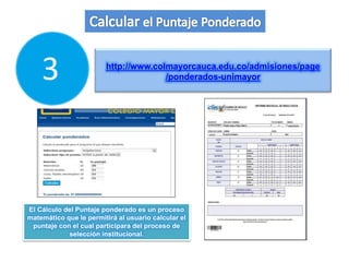 admision@unimayor.edu.co
PROCESO DE HOMOLOGACIÓN
En programa TECNOLÓGICO
para egresados del SENA
Mayor Información
8 24 11 09 Ext. 118
8 33 33 90 Ext. 213
Solo procederá entre programas con Registro
Calificado, expedido por el Ministerio de
Educación.
Los aspirantes que soliciten homologación
deben someterse al proceso de inscripción,
admisión y matricula financiera a una
TECNOLOGÍA en las fechas estipuladas por
Admisiones
Debe entregar la documentación respectiva
para el estudio de homologación y inscripción
a una tecnología en las fechas establecidas.
La inscripción se debe realizar a un programa
tecnológico para luego continuar al ciclo
profesional.
TENER EN CUENTA
 