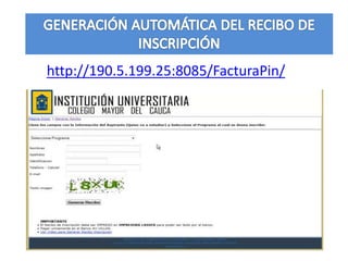 GENERAR
RECIBO DE INSCRIPCIÓN
PASO
1
 