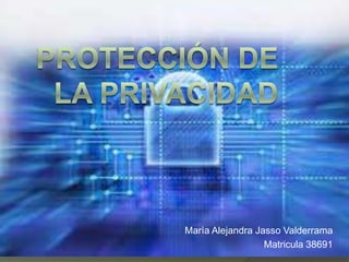 PROTECCIÓN DE LA PRIVACIDAD Marìa Alejandra Jasso Valderrama Matricula 38691 