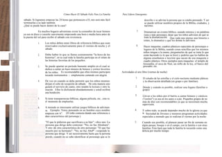 Cómo Hacer El Sábado Felíz Para La Familia       Para Líderes Emergentes

sábado. Si logramos empezar las 24 horas que pertenecen a El, nos será más fácil                           describe o se adivina la persona que se estaba pensando. Y así
terminarlas a su lado también.                                                                             se puede utilizar nombres propios de la Biblia, ciudades, y
¿Qué se puede hacer dentro de la casa?                                                                     naciones.

              En muchos hogares adventistas existe la costumbre de tocar himnos                     7.     Dramatizar un evento bíblico, usando mímica y no palabras
ya sea en disco o cassette suavemente empezando una hora o media hora antes de                             (una o más personas), dejar que los niños adivinen de qué se
la puesta del sol para recibir el sábado con reverencia.                                                   trata la dramatización. Que cada uno piense una historia o
                                                                                                           relato, lo dramatice y que los demás lo adivinen.
             1.    Los niños deben tener libros de referencia bíblica que sean
                   reservados exclusivamente para el viernes de noche y el                          8.    Hacer maquetas, cuadros plásticos especiales de personajes o
                   sábado.                                                                                lugares de la Biblia, usando cosas sencillas que los mismos
                                                                                                          niños tengan a la mano, preguntarles de qué se trata lo que
             2.    Debe haber lo que se llama comunmente "la hora de las                                  están haciendo (o lo que se hizo) y pedirles que les hablen de
                   historias", en ta cual toda la familia participa en el relato de                       alguna enseñanza o lección que sacan de esa maqueta o
                   las historias favoritas de los pequeños.                                               cuadro plástico. Otros ejemplos para maquetas: el templo de
                                                                                                          Jerusalén, el arca de Noé, un rollo de la ley, el barco del
             3.    Se puede apartar un período bastante amplio en el cual se                              pescador, etc.
                   dedica a cantar un buen número de himnos y coritos favoritos
                   de los niños. Es recomendable que ellos mismos participen          Actividades al aire libre (viernes de noche)
                   tocando instrumentos o simplemente cantando con alegría.
                                                                                                   1.     El estudio de las estrellas y el cielo nocturno mediante pláticas
             4.    De vez en cuando se debe permitir que los niños mismos                                 y la observación detallada (en grupo o por familias).
                   dirijan el culto de recepción de sábado. De esta manera uno
                   guiará el servicio de canto, otro tendrá la lectura y otro la                   2.     Dónde y cuándo es posible, realizar una fogata (familiar o
                   oración. Ellos lo disfrutarán abundantemente y usted recibirá                          grupo).
                   una bendición.
                                                                                                   3.     Llevar a los niños por el barrio a cantar himnos y cánticos
             5.    Si tiene transparencias bíblicas, alguna película, etc., este es                       ("coritos") ya sea en los autos o a pie. Pequeños grupos de no
                   el momento de emplearlas.                                                              más de diez son recomendables ya que se necesitará mucha
                                                                                                          supervisión.
             b.    A menudo es interesante utilizar juegos biblicos de adivinan-
                   za. Ejemplo: 'Estoy pensando en un hombre cuyo nombre                          4.      Y sobre todo, se puede depender mucho de la iglesia ya que
                   empieza con A". (El niño contesta dando una referencia o                               la Sociedad de Jóvenes y menores programan actividades
                   dato característico del personaje.)                                                    especiales a menudo que se realizan el viernes por la noche.

                    "El que le pidieron que sacrificara a su hijo" --dice uno. La                 5.     Cuando sea posible, el planear pasar un fin de semana en
                    persona que dirige debe contestar: "No, no fue Abraharn".                            algún parque, bosque o en el campo, con la familia o con otras
                    Y otro dá otra característica de otro personaje: "El que fue                         familias. Esto hará que toda la familia lo recuerde como una
                    muerto por su hermano". "No, no fue AbeP' --responde la                              delicia por mucho tiempo.
                    persona que dirige. Y así sucesivamente hasta que la persona
                    pierde, cuando no se sabe identificar al personaje que se le
 