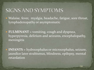 Infection with Babesia.  Giemsa stained thin smears showing the tetrad, a dividing form pathognomonic for Babesia.  Note also the variation in size and shape of the ring stage parasites and the absence of pigment. 