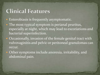 HELMINTHS INTESTINAL NEMATODESEnterobius vermicularis