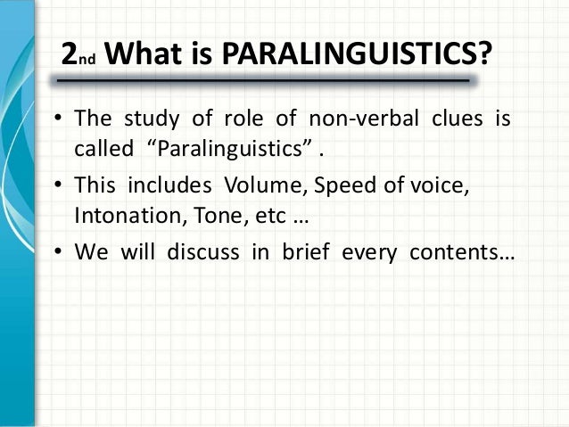 paralinguistics paralinguistics
