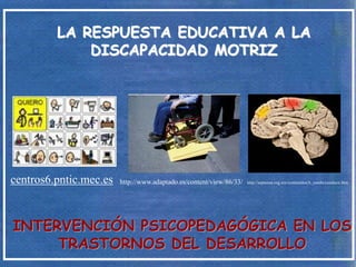 LA RESPUESTA EDUCATIVA A LA
DISCAPACIDAD MOTRIZ
INTERVENCIÓN PSICOPEDAGÓGICA EN LOS
TRASTORNOS DEL DESARROLLO
centros6.pnt...