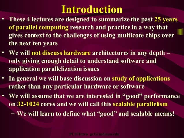 Parallel Computing 2007: Overview | PPT
