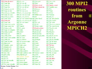 300 MPI2 routines from Argonne MPICH2 