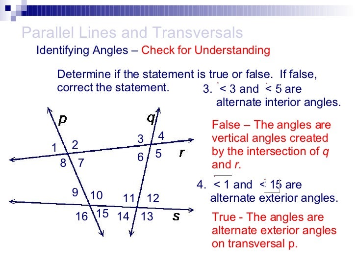 Parallel Lines with Transversals