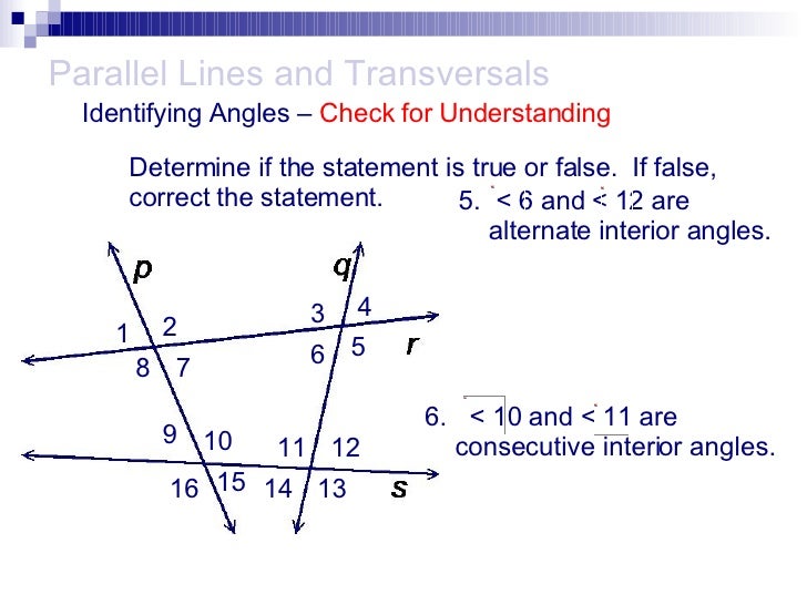 Parallel Lines with Transversals