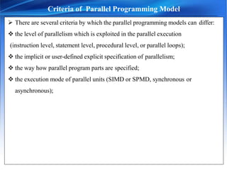 Parallel programming model | PPT