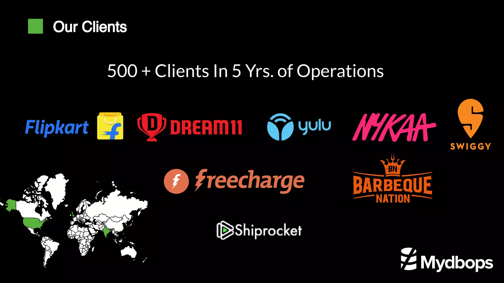 500 + Clients In 5 Yrs. of Operations Our Clients 