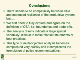Does Climate Smart Agriculture Lead to Resilience?