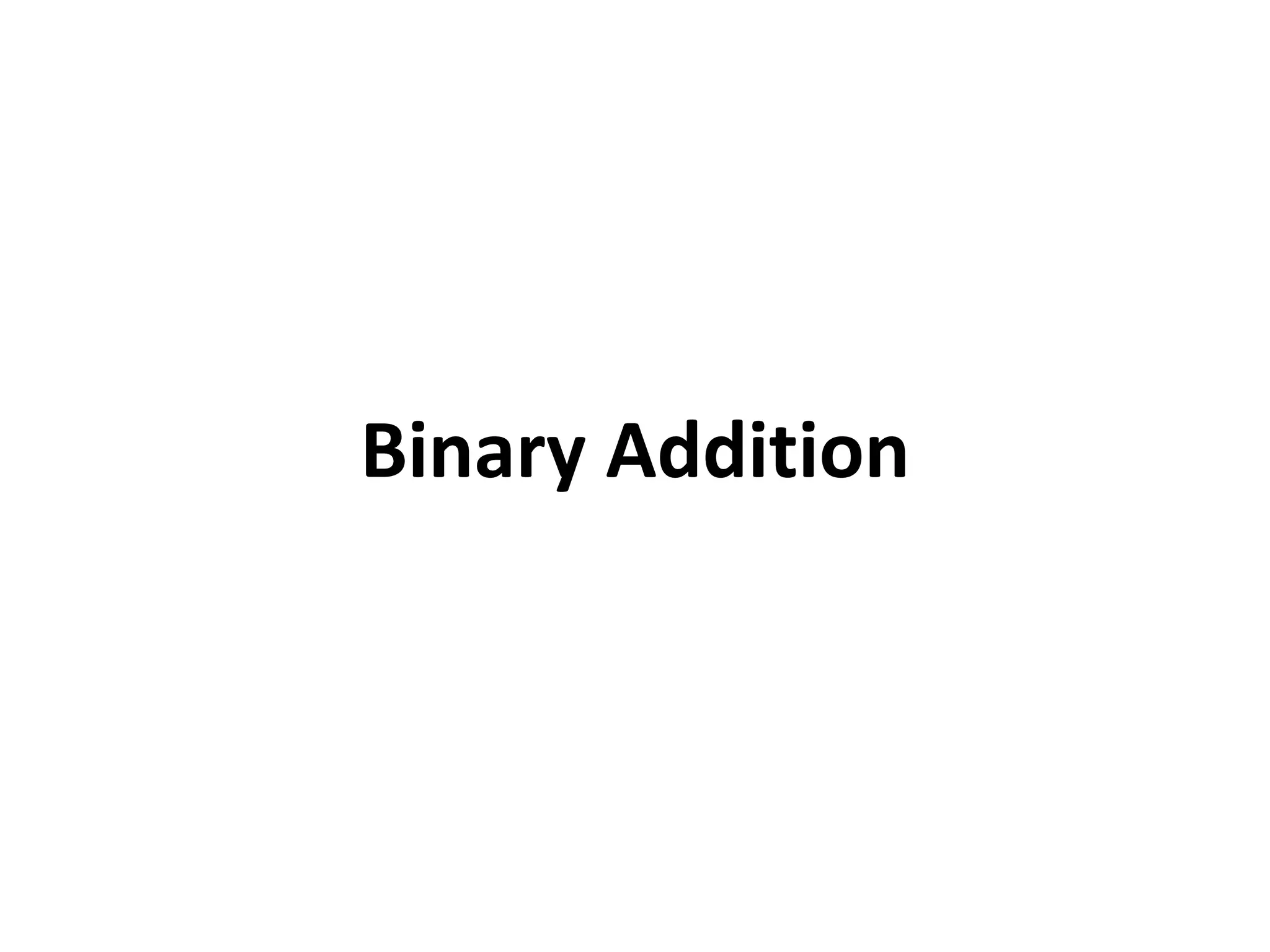Binary Addition
 