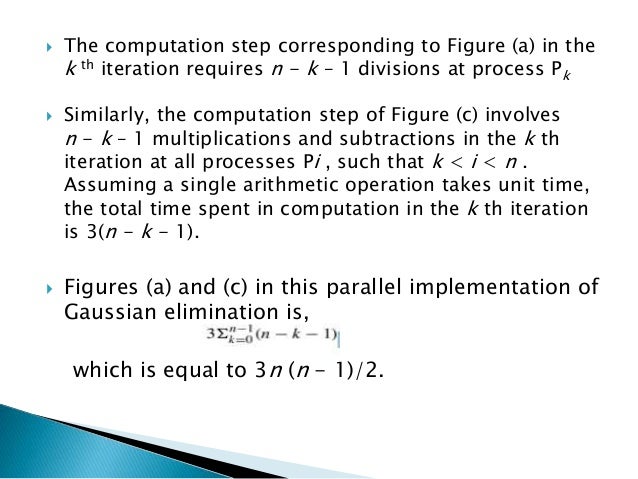 Parallel algorithm in linear algebra