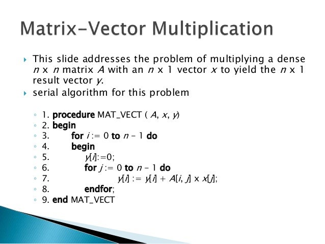 Parallel algorithm in linear algebra