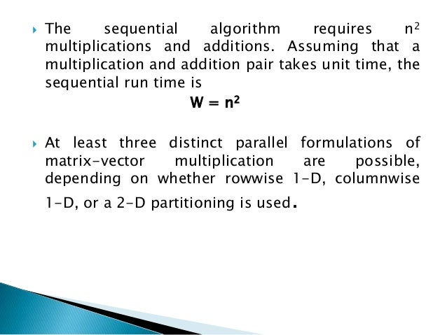 Parallel algorithm in linear algebra