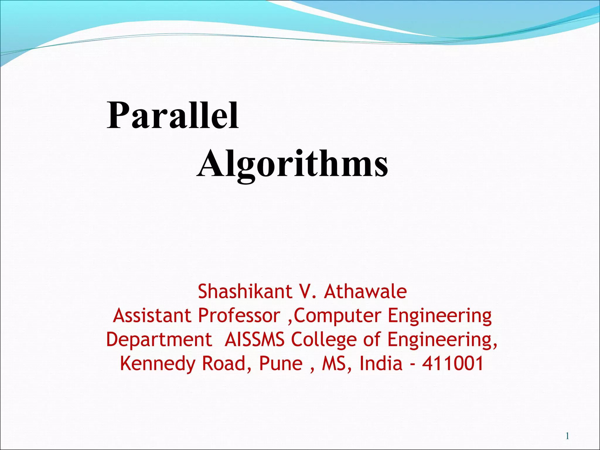 Parallel algorithms | PPT