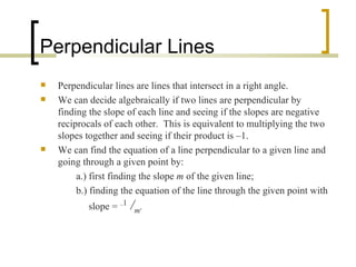 Parallel and perpendicular Lines | PPT