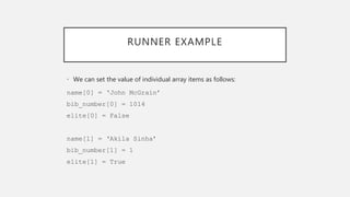 Parallel arrays in python | PPT