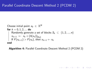 Parallel Coordinate Descent Algorithms | PDF