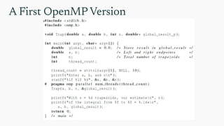 A First OpenMP Version
 