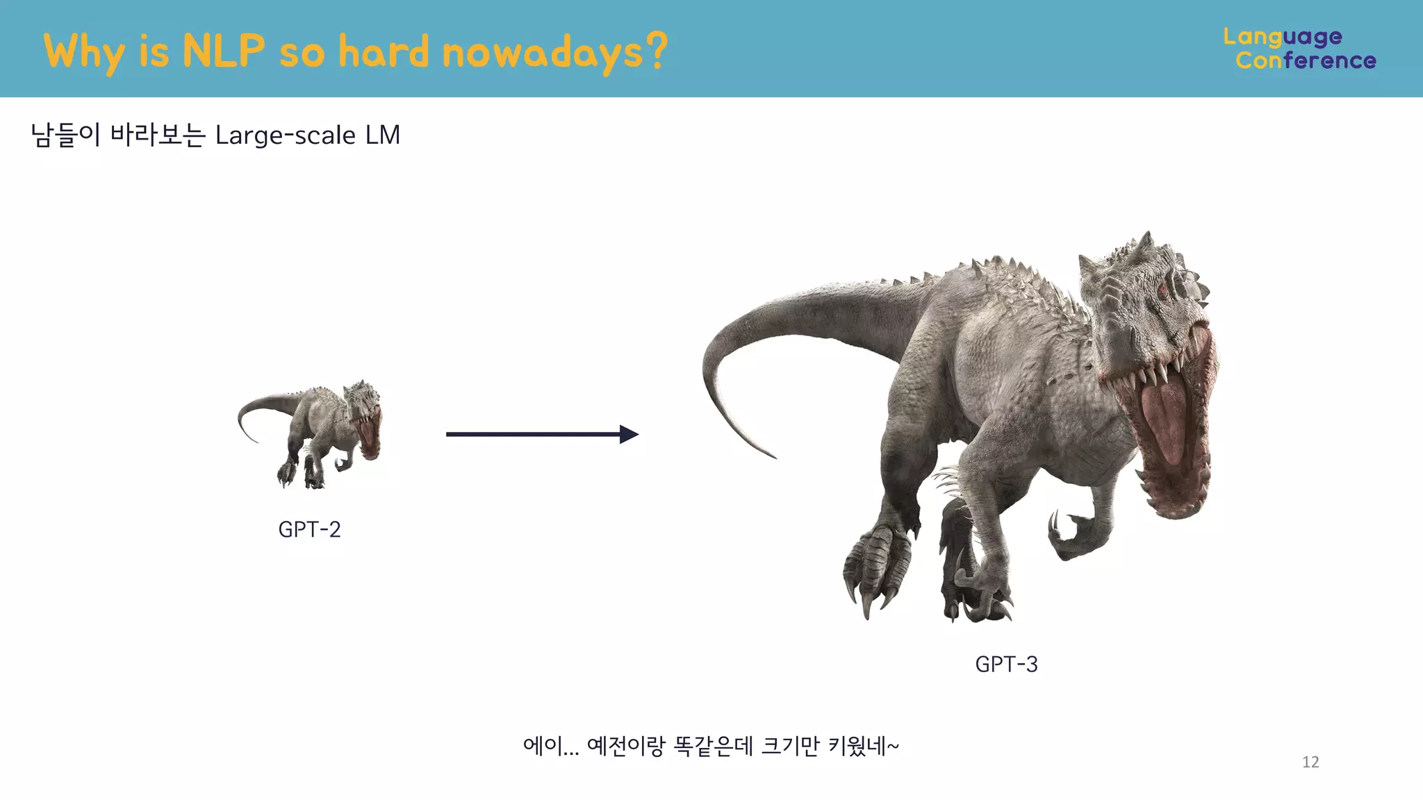 Why is NLP so hard nowadays?
12
남들이 바라보는 Large-scale LM
에이... 예전이랑 똑같은데 크기만 키웠네~
GPT-2
GPT-3
 