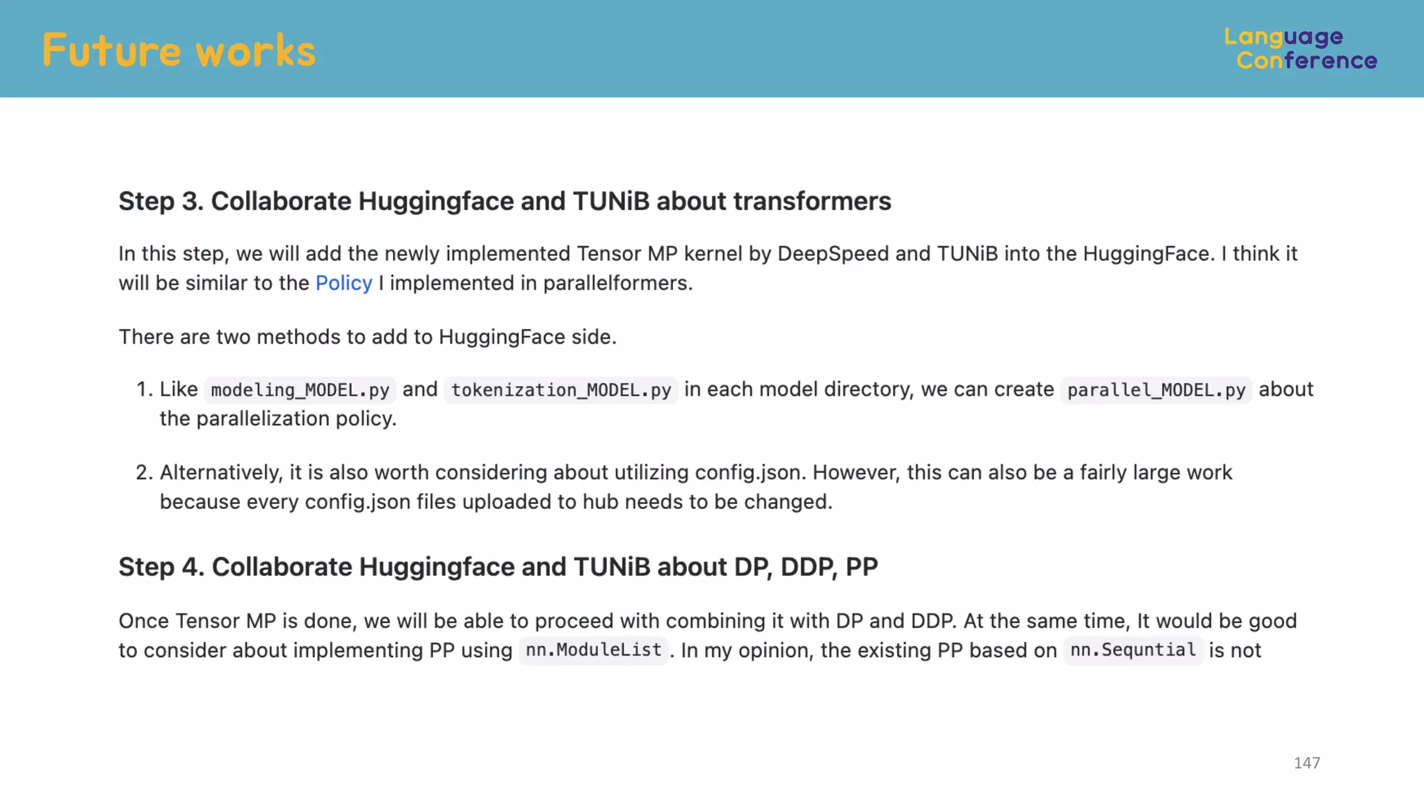 147
넉넉!
Future works
 