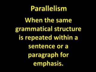 Parallel Argument Examples Relationship of Ideas in an Argument: Parallelism comparison causality ...