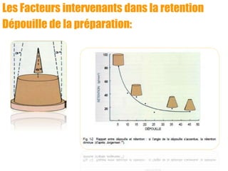 Les Facteurs intervenants dans la retention
Dépouille de la préparation:
 