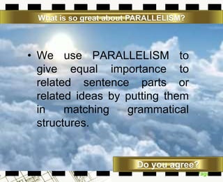 Parallelisms in sentences | PPTX