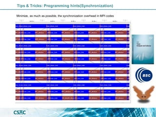 Tips & Tricks: Programming hints(Synchronization)
Minimize, as much as possible, the synchronization overhead in MPI codes
 