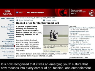 It is now recognised that it was an emerging youth culture that now reaches into every corner of art, fashion, and entertainment. 