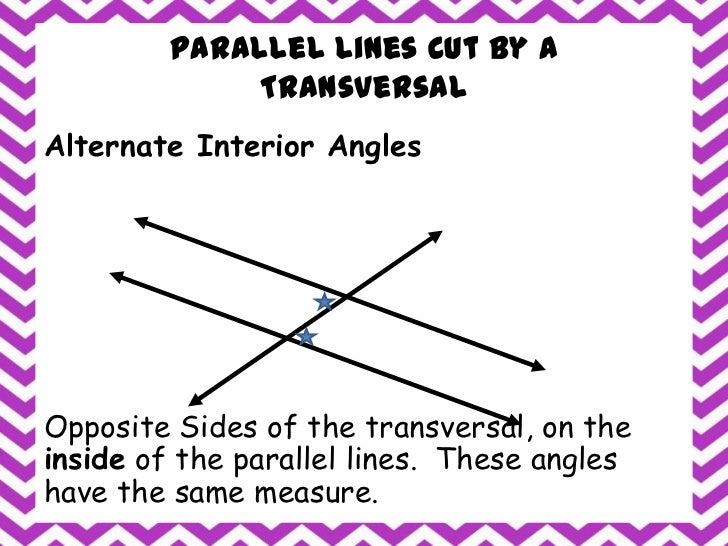 Parallel Lines Cut By A Transversal Vocaulary