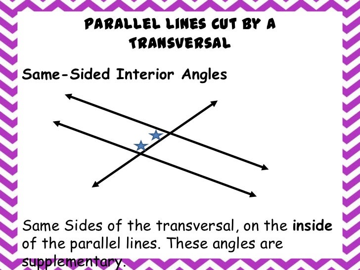 Parallel Lines Cut By A Transversal Vocaulary