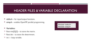 Parallel MATRIX Determinant Calculation Using OpenMP.pptx